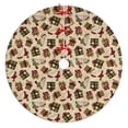 thumbnail image 1 of Christmas Tree Skirt,Beige Christmas Gift Pattern Christmas Tree Decor with Red Ribbon Ties,Round Shape,Christmas Decorations for Home 36"x36", 1 of 7