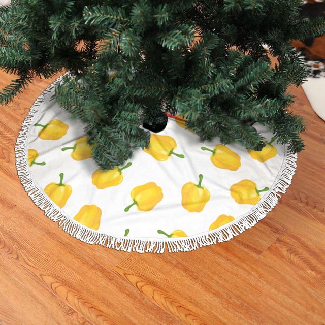 Christmas Tree Skirt, Bell Pepper Pattern Christmas Tree Decorations