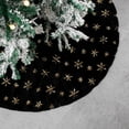 thumbnail image 1 of Christmas Tree Skirt Black 47 Inch Faux Fur with Gold Glitter Snowflake Soft Fluffy Tree Skirt for Christmas Party Decoration, 1 of 6