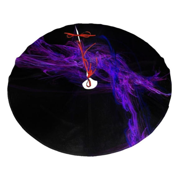 Christmas Tree Skirt Black Purple Abstract Xmas Tree Skirt Mat for Christmas Decorations Party Holiday 36"