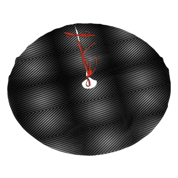 Christmas Tree Skirt Black Stripe Silver Xmas Tree Skirt Decoration for Home Holiday Party 30"