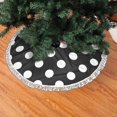 Christmas Tree Skirt, Black and White Polka Dot Christmas Tree