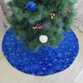 thumbnail image 1 of Christmas Tree Skirt Blue Tree Skirt 35 Inches Mini Xmas Faux Fur Tree Skirts Christmas Decorations for Holiday Tree Ornaments Christmas Party Home Decor, 1 of 5