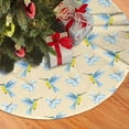 thumbnail image 1 of Christmas Tree Skirt, Blue Hummingbird Flower Soft Plush Christmas Tree Decorations Indoor, Tree Skirts Mat for New Year Halloween Holiday Christmas Party Decor 30", 1 of 6