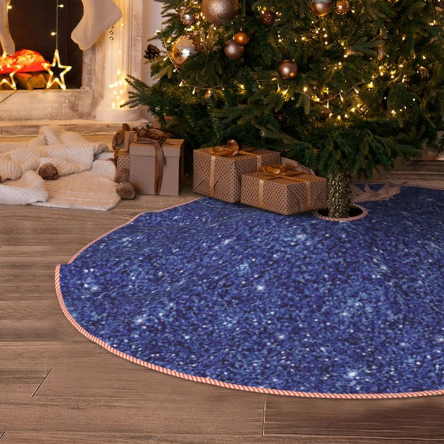 Christmas Tree Skirt, Blue lightning Glitter B Christmas Decorations