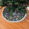 Christmas Tree Skirt Blueberries leaf Print Halloween Tree Skirt Fall Winter Tree Skirt with