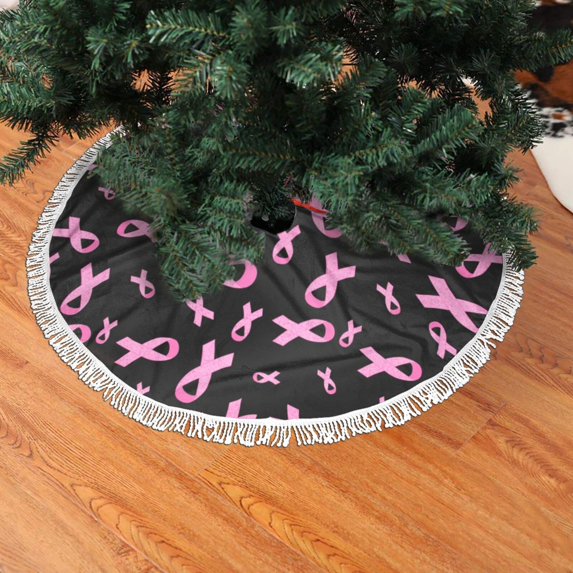 Christmas Tree Breast Cancer Afro Rubber Doormat Survivor African DT03