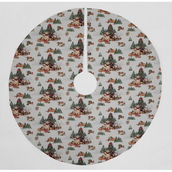 Christmas Tree Skirt By Penny's Needful Things (Christmas Dogs & Puppies) (Round)