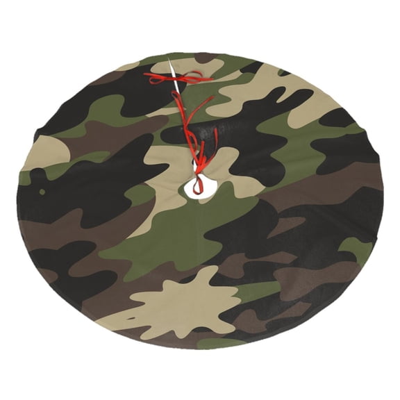Christmas Tree Skirt Camouflage Print Pattern Xmas Tree Skirt Mat for Christmas Decorations Party Holiday 30"