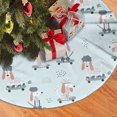 Christmas Tree Skirt, Cartoon Cute Poodle Dog Funny Plush Soft