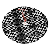 Christmas Tree Skirt Checkered Flag Xmas Tree Skirt Mat for Christmas Decorations Party Holiday 30"
