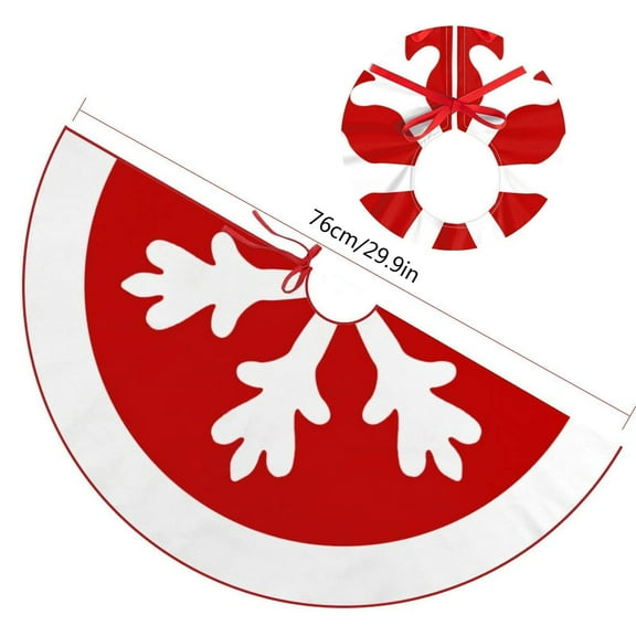 Christmas Tree Skirt,Christmas Snowflake Decorations Skirt,Red Christmas Skirts for Under Tree,Red Large Xmas Tree Skirt,Christmas Tree Skirts with White Snowflake Indoor Outdoor Christmas Ornaments