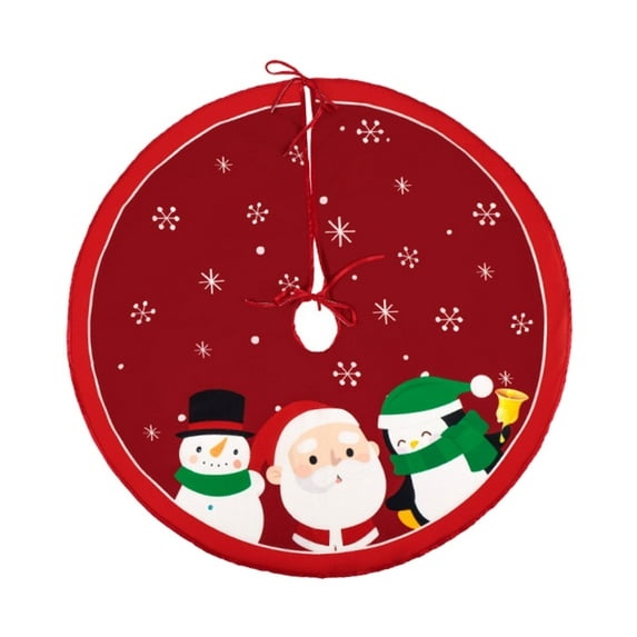 Christmas Tree Skirt, Christmas Tree Base Apron, Christmas Decoration Classic Printed Base Cover, Xmas Tree Mat for New Year 3 Characters 70cm