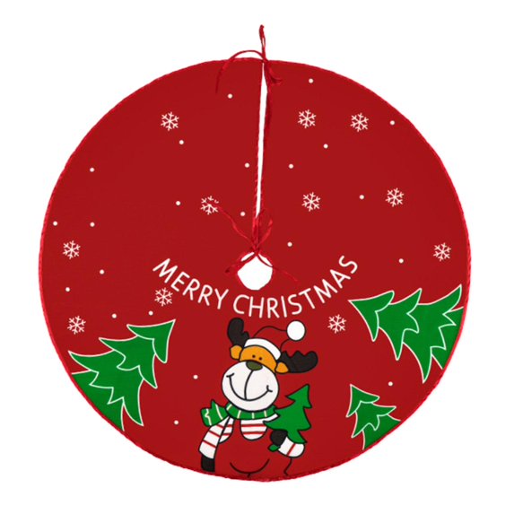 Christmas Tree Skirt, Christmas Tree Base Apron Decorative Xmas Tree Cover for Holiday, Party, New Year, Home Decor Elk 60cm
