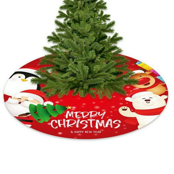 Christmas Tree Skirt, Christmas Tree Bottom Decoration, 39 Inch Diameter Flannel Tree Skirt for 5 to 7 Ft Trees, Soft Non-Woven Fabric Holiday Tree Base Cover