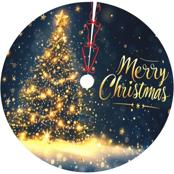 Christmas Tree Skirt Christmas Tree Snowflake Xmas Soft Polyester Holiday Tree Base Cover, Decorative Xmas Tree Mat 48 Inch for Home, School, Office