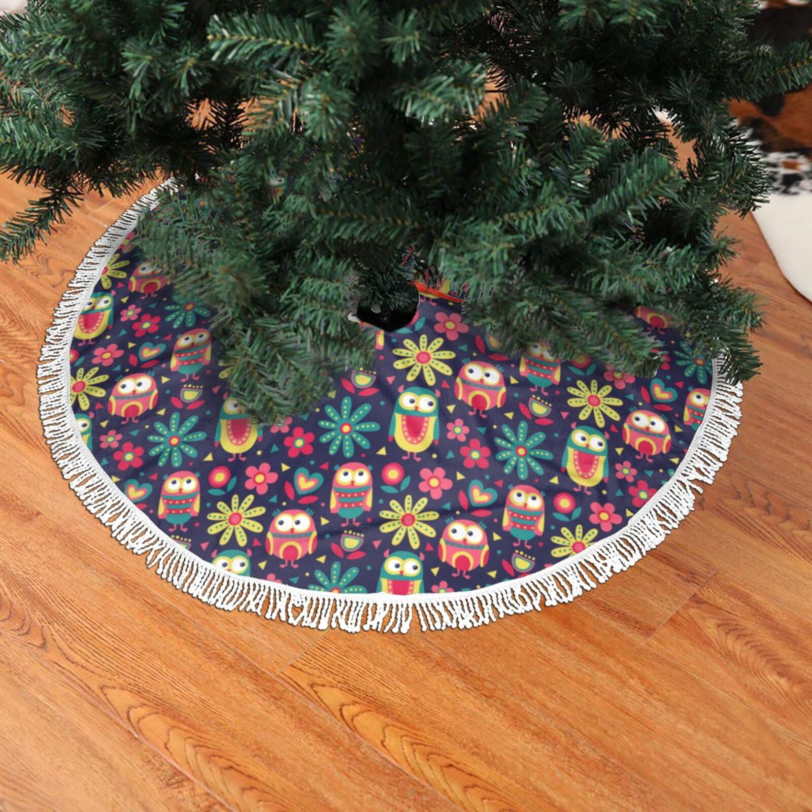 Christmas Tree Skirt, Cute Animal Christmas Tree Decorations Indoor