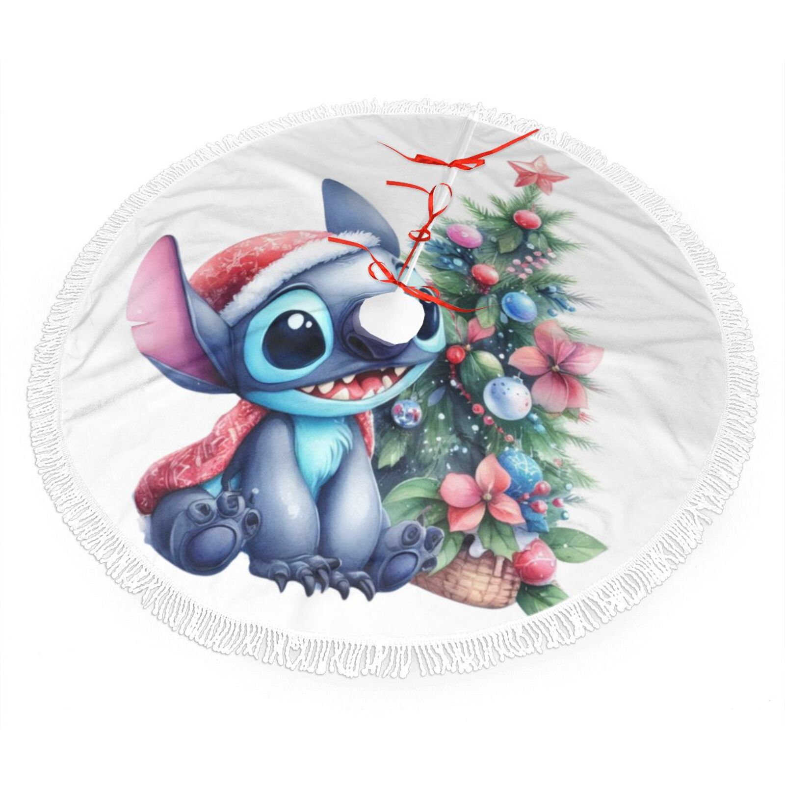 Christmas Tree SkirtCute Cartoon Stitch Tree Skirt Cartoon Xmas Tree