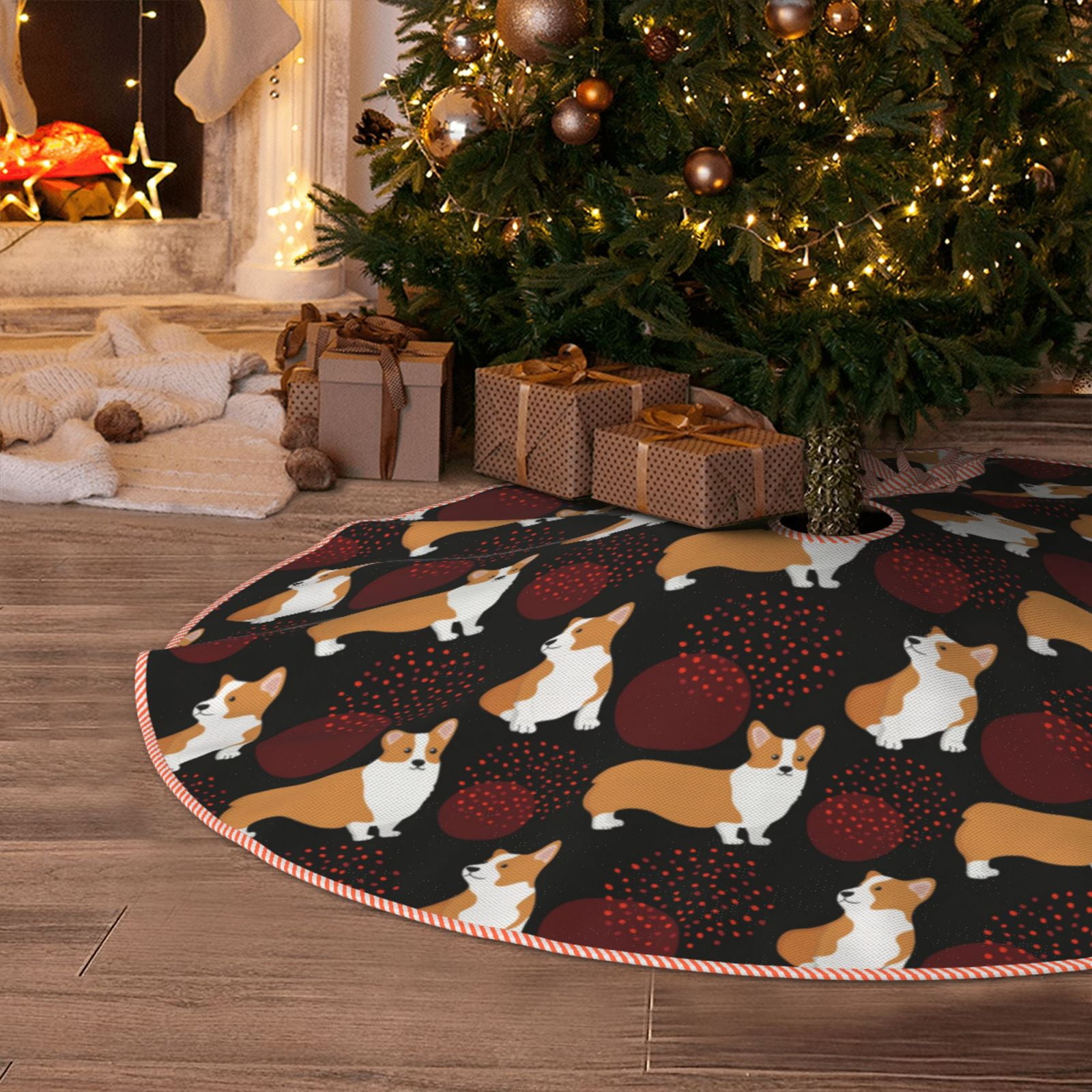 Christmas Tree Skirt, Cute Dog_A Christmas Decorations Funny Tree