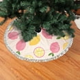 thumbnail image 1 of Christmas Tree Skirt, Cute Lemon Pink Yellow Christmas Tree Decorations Indoor, Tree Skirts Mat With Tassel Trim for Halloween New Year Holiday Christmas Party Decor 30 Inches, 1 of 7