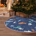 Christmas Tree Skirt Cute Shark Stars Blue Halloween Tree Skirt