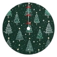 thumbnail image 1 of Christmas Tree Skirt,Dark Green Christmas Tree Pattern Christmas Tree Decor with Red Ribbon Ties,Round Shape,Christmas Decorations for Home 48"x48", 1 of 7