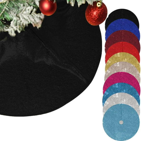 Christmas Tree Skirt Decorations 24 Inch Sequin Christmas Tree Skirt Vintage Christmas Tree Skirt Set Christmas Party Decoration Glitter Christmas Tree Skirt Home Holiday