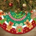 thumbnail image 1 of Christmas Tree Skirt Decorations 48inch Cute Xmas Mouse Gingerbread Tree Skirt Red and Green Gingerbread Style Christmas Tree Decor for New Year Winter Holiday Party Supplies, 1 of 6