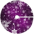 thumbnail image 1 of Christmas Tree Skirt Decorations Purple Snowflake Winter Xmas Tree Mat 48 inch for Holiday Party Supplies Rustic Ornaments Large Tree Skirt Decor, 1 of 6