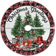 thumbnail image 1 of Christmas Tree Skirt Decorations Red Buffalo Plaid Snowflake Xmas Tree Mat 35 inch for Holiday Party Gift Supplies Rustic Ornaments Small Tree Skirt Decor, 1 of 6
