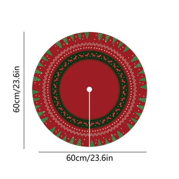 Christmas Tree Skirt Decorations Round Merry Xmas Decor Rugs 60CM/23.6IN For Living Room Bedroom Non Slip Floor Carpet Runner Mats Christmas Tree Skirt Mat
