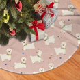 Christmas Tree Skirt, Elegant Cute Alpaca Flower Plush Soft Christmas