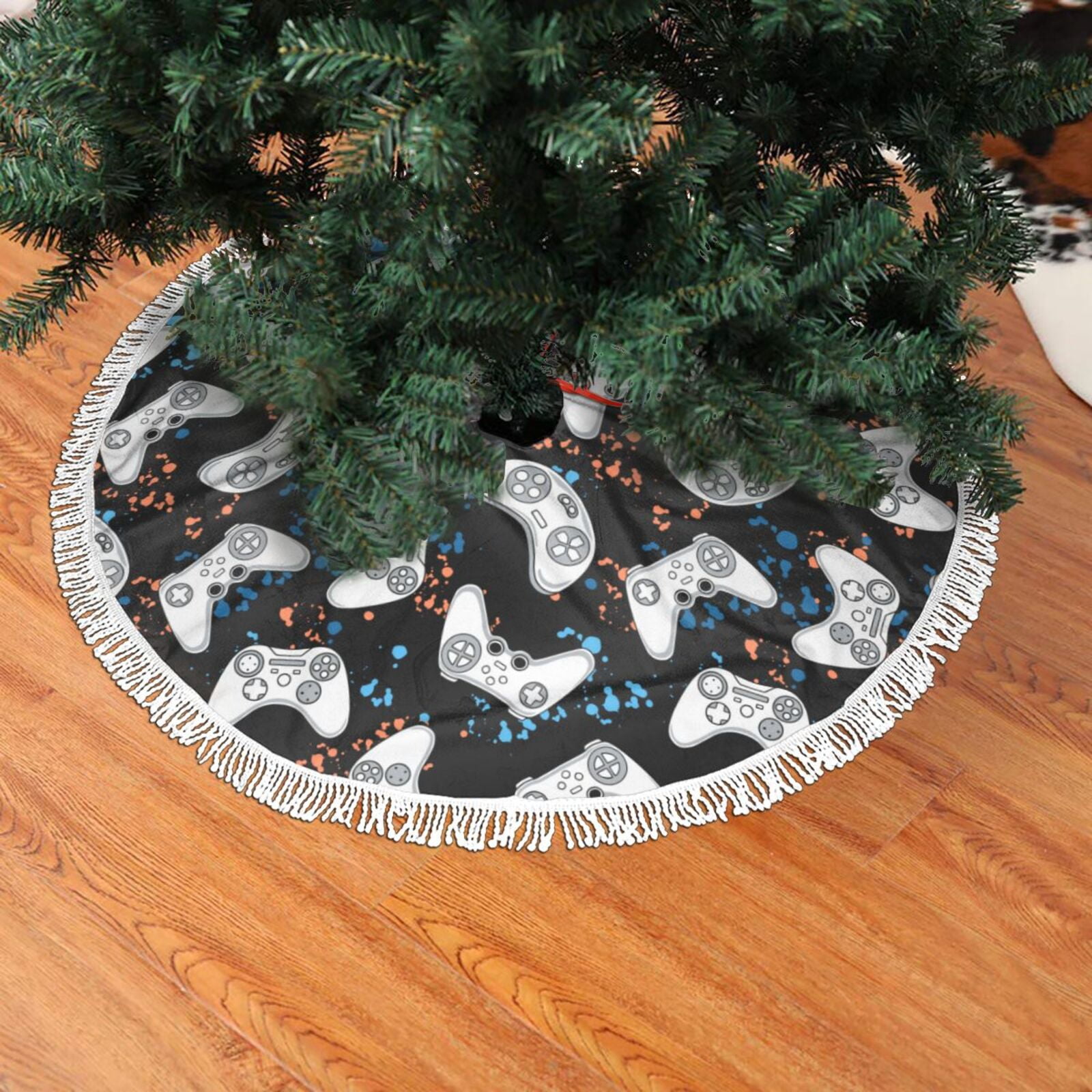 Christmas Tree Skirt, Game Christmas Tree Decorations Indoor, Tree