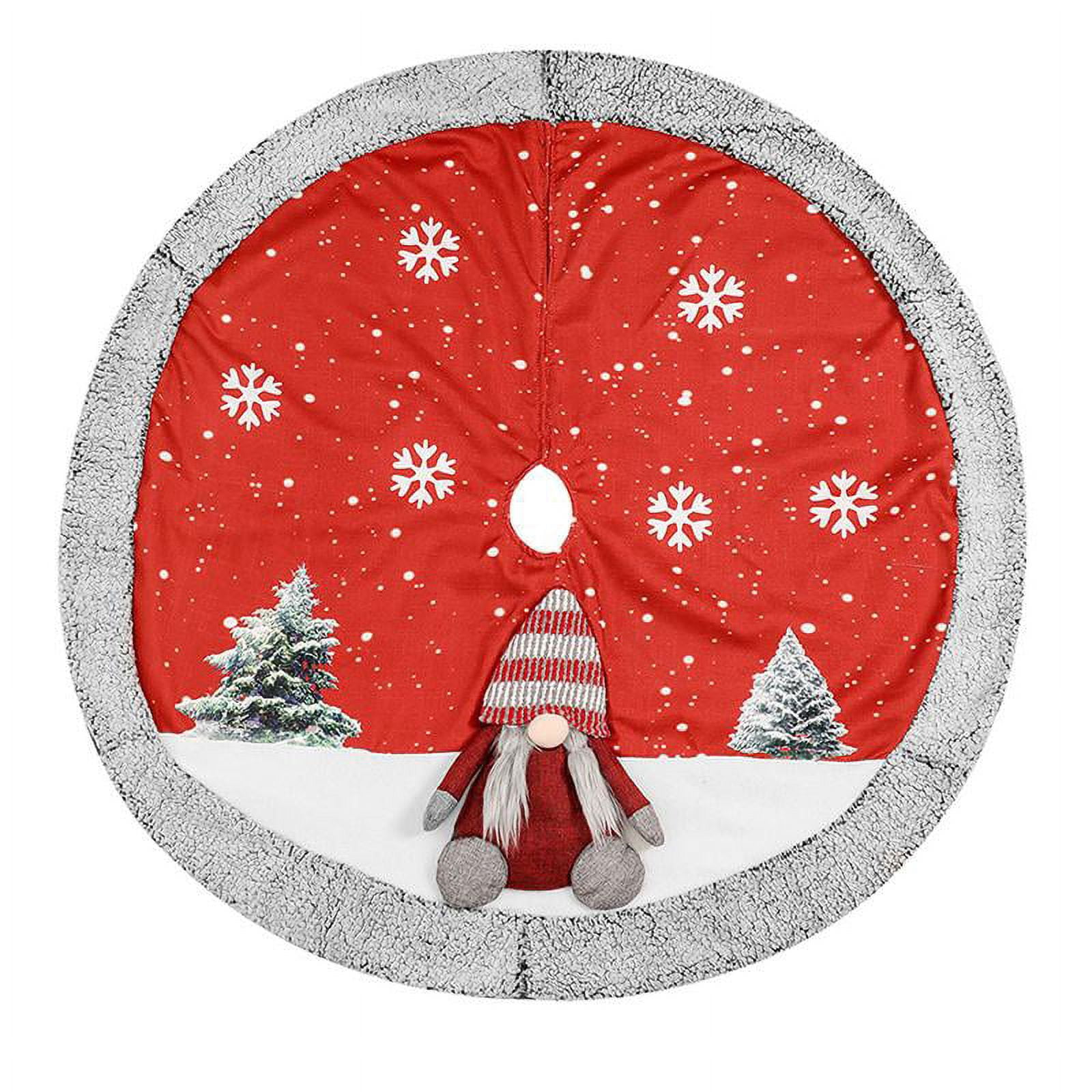 Christmas Tree Skirt Gnome Snowflake Floor Carpet Snowflake Xmas Tree ...