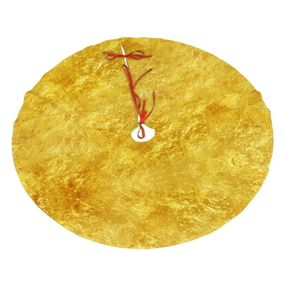 Christmas Tree Skirt Gold Texture Glitter Xmas Tree Skirt Mat for Christmas Decorations Party Holiday 48"