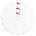 thumbnail image 1 of Christmas Tree Skirt,Gray Christmas House and Tree Pattern Christmas Tree Decor with Red Ribbon Ties,Round Shape,Christmas Decorations for Home 36"x36", 1 of 7
