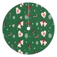 thumbnail image 1 of Christmas Tree Skirt,Green Christmas Pattern Christmas Tree Decor with Red Ribbon Ties,Round Shape,Christmas Decorations for Home 48"x48", 1 of 7