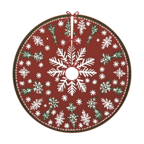 Christmas Tree Skirt - High-Definition Printed, Washable Polyester Short Plush Decor for Festive Holiday Tree Base