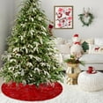 thumbnail image 1 of Christmas Tree Skirt, Holiday Decorations, Velvet Fringed Christmas Tree Skirt for Halloween and Christmas Party Atmosphere, Red Beige Gray Green 35.43 Inch Round Tree Bottom Cover, 1 of 7