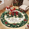 thumbnail image 1 of Christmas Tree Skirt Holiday Floor Mat Circular Carpet with Snowflake Pattern for Living Room Party Decoration Non-Slip Festive Home Decor, 1 of 6