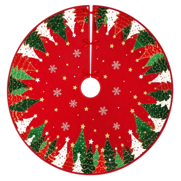 Christmas Tree Skirt Holiday Home Party Design Hides Tree Stand and Wires Firmly Non-Slip Washable Durable for Christmas Celebrations Under Tree Decoration Style