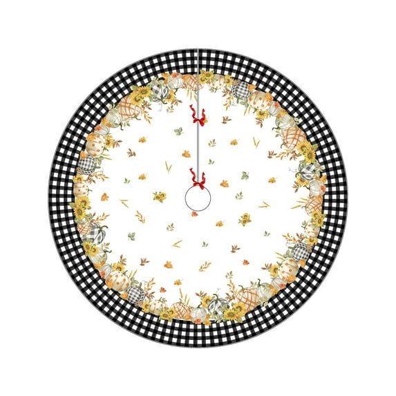 Christmas Tree Skirt, Holiday Tree Decor, Large 120cm Christmas Tree Cluster Decoration with Spacious Storage Pockets, Durable Fabric Material, Festive Red Green White Design for Indoor Outdoor Use