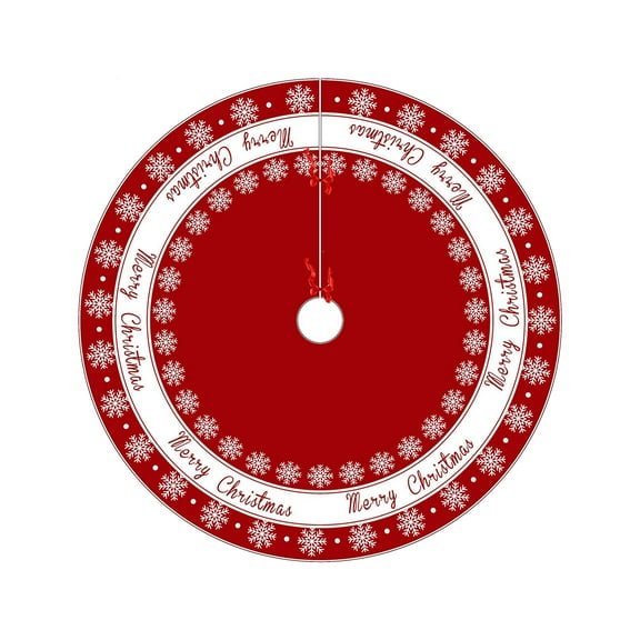 Christmas Tree Skirt, Holiday Tree Decor, Large 120cm Christmas Tree Cluster Decoration with Spacious Storage Pockets, Durable Fabric Material, Festive Red Green White Design for Indoor Outdoor Use