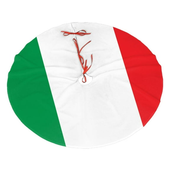 Christmas Tree Skirt Italian Flag Xmas Tree Skirt Decoration for Home Holiday Party 48"