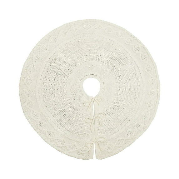 Christmas Tree Skirt, Large Christmas Tree Skirt White Xmas Tree Skirt Christmas Decorations for Holiday Party Christmas Tree