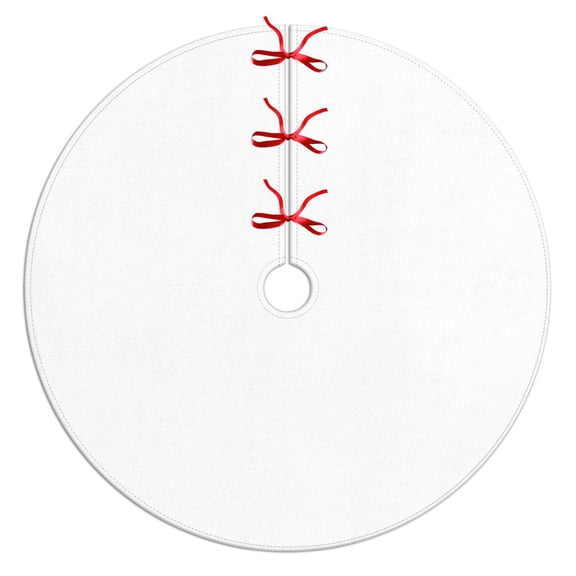 Christmas Tree Skirt,Light Blue Christmas Snowflake Pattern Christmas Tree Decor with Red Ribbon Ties,Round Shape,Christmas Decorations for Home 36"x36"