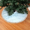 Christmas Tree Skirt, Light Blue Marble Christmas Tree Decorations