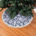 thumbnail image 1 of Christmas Tree Skirt, Light Green Pink Paisley Christmas Tree Decorations Indoor, Tree Skirts Mat With Tassel Trim for Halloween New Year Holiday Christmas Party Decor 36 Inches, 1 of 7
