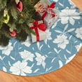thumbnail image 1 of Christmas Tree Skirt, Lilies Flowers Light Blue Soft Plush Christmas Tree Decorations Indoor, Tree Skirts Mat for New Year Halloween Holiday Christmas Party Decor 30", 1 of 6