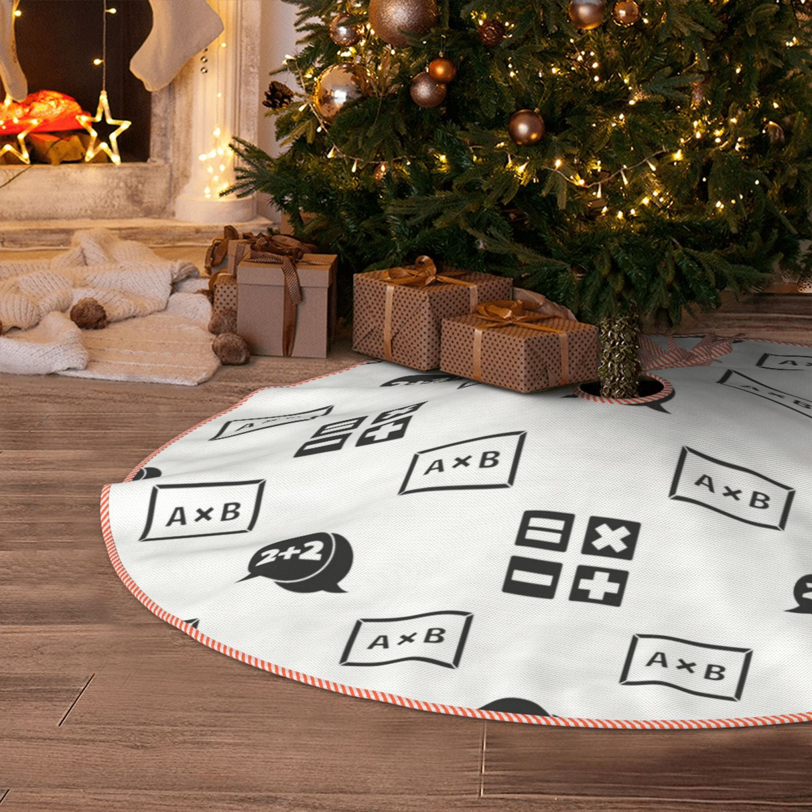 Christmas Tree Skirt - Math algorithm Print Halloween Tree Skirt Winter ...